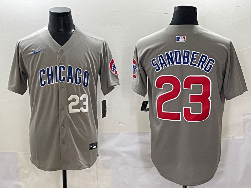 Men Chicago Cubs #23 Sandberg grey MLB Nike 2025 Jersey style 001
